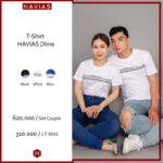 Set Áo Thun Nam Nữ Cặp Đôi Cotton DLINE HAVIAS nam nữ trắng 1Market.com.vn