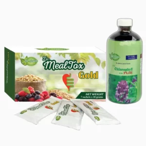 Combo mini thải độc giảm cân TH Health (1 chai diệp lục, 7 gói Mealtox) chính hãng giá tốt - 1Market.com.vn