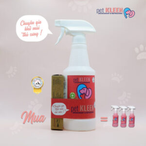 Pet Kleen - Bộ vi sinh khử mùi thú cưng (1 chai 500ml + 3 ống 5ml) chính hãng giá tốt - 1Market.com.vn