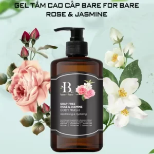 Gel tắm dưỡng ẩm Bare For Bare chính hãng giá tốt - Rose & Jasmine (phục hồi & dưỡng ẩm) - 1Market.com.vn