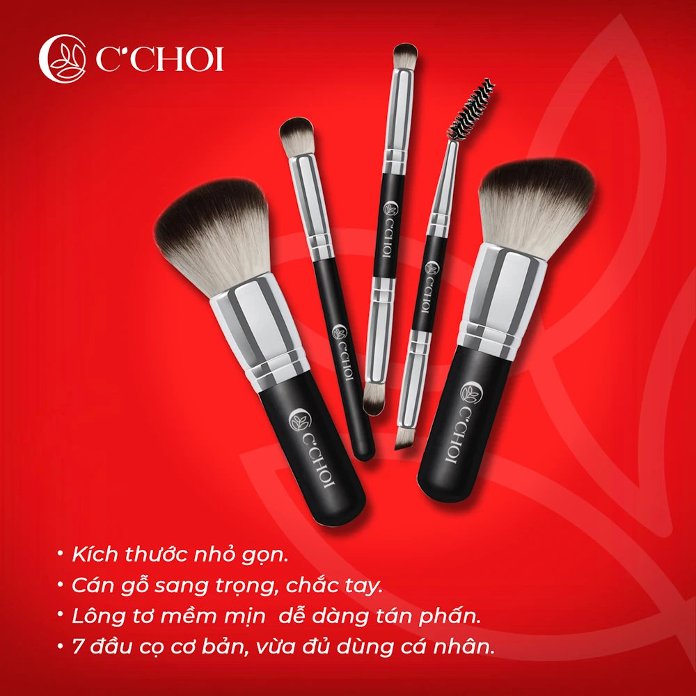 Bộ Cọ Trang Điểm Cá Nhân C'choi Nhỏ Gọn Sang Trọng - Punar - 1market.com.vn