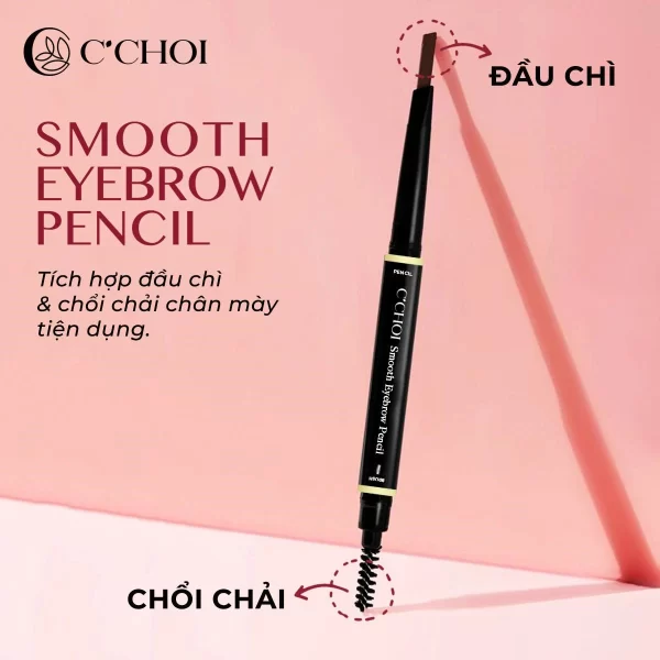 Chổi Chải Và đầu Chì Kẻ Mày C'choi - Smooth Eyebrow Pencil - Punar - 1Market.com.vn