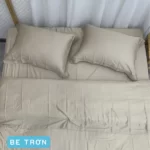 Combo Vỏ Mền Và Vỏ Gối Tencel 60s Mẫu Be Trơn - Tân Phát - 1Market.com.vn