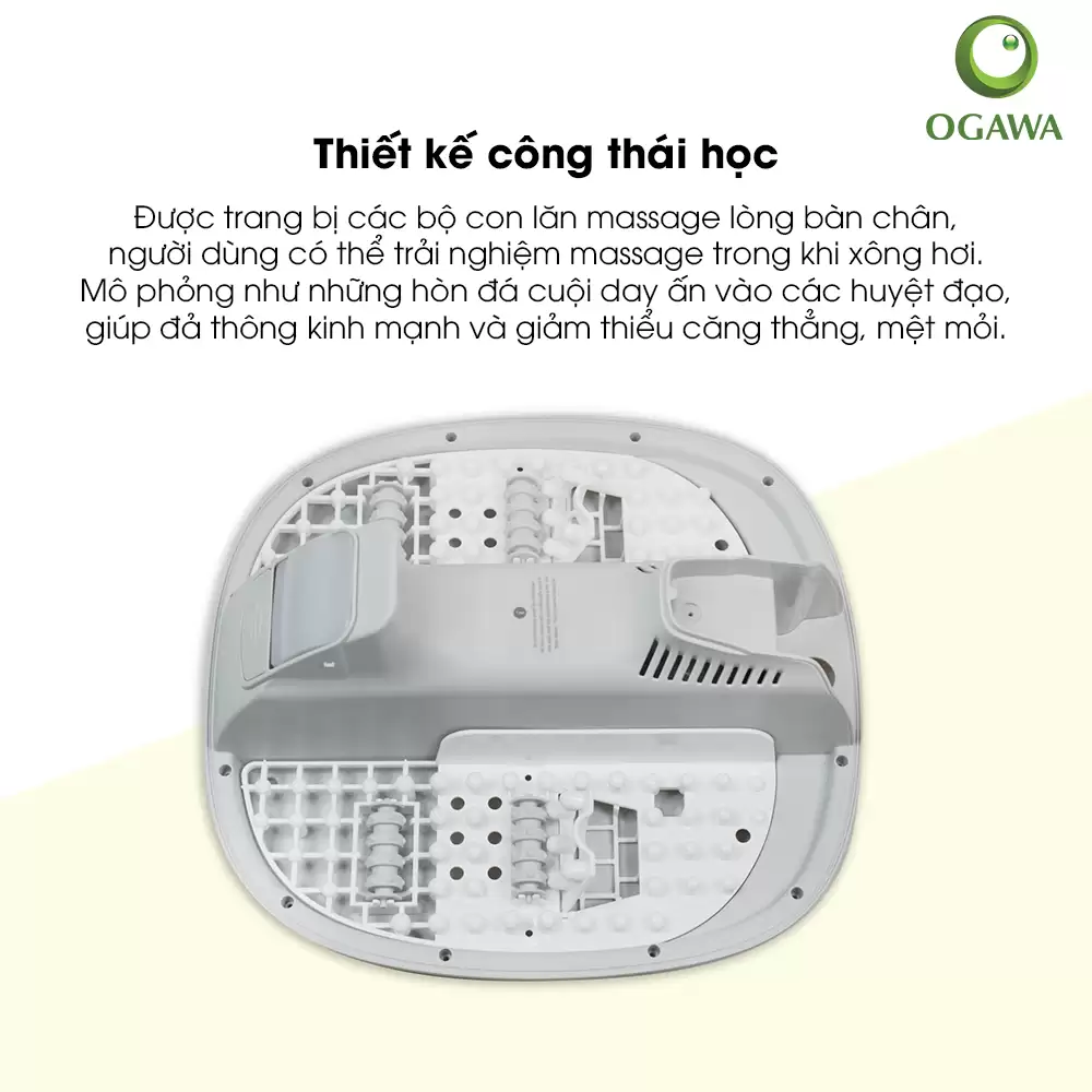 Thiết Kế Công Thái Học Máy Massage Chân Bằng Hơi Nước Ogawa Ispa Steam Foot Massager (of-3006)
