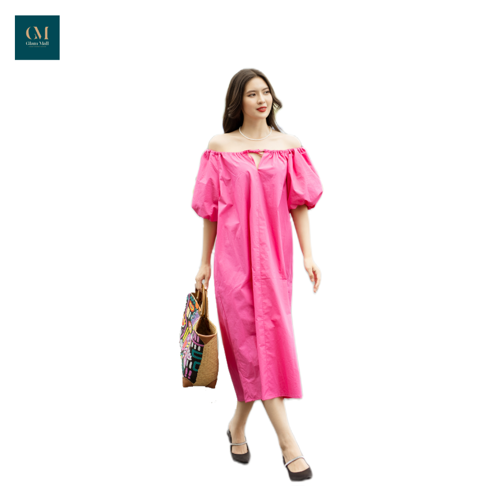 Đầm hồng tay phồng Fenno Đầm hồng tay phồng Fenno