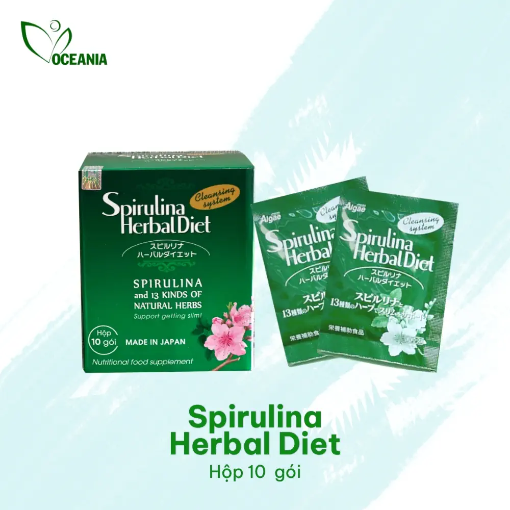 Tảo Spirulina Herbal Diet Hộp 10 Gói - 1Market.com.vn