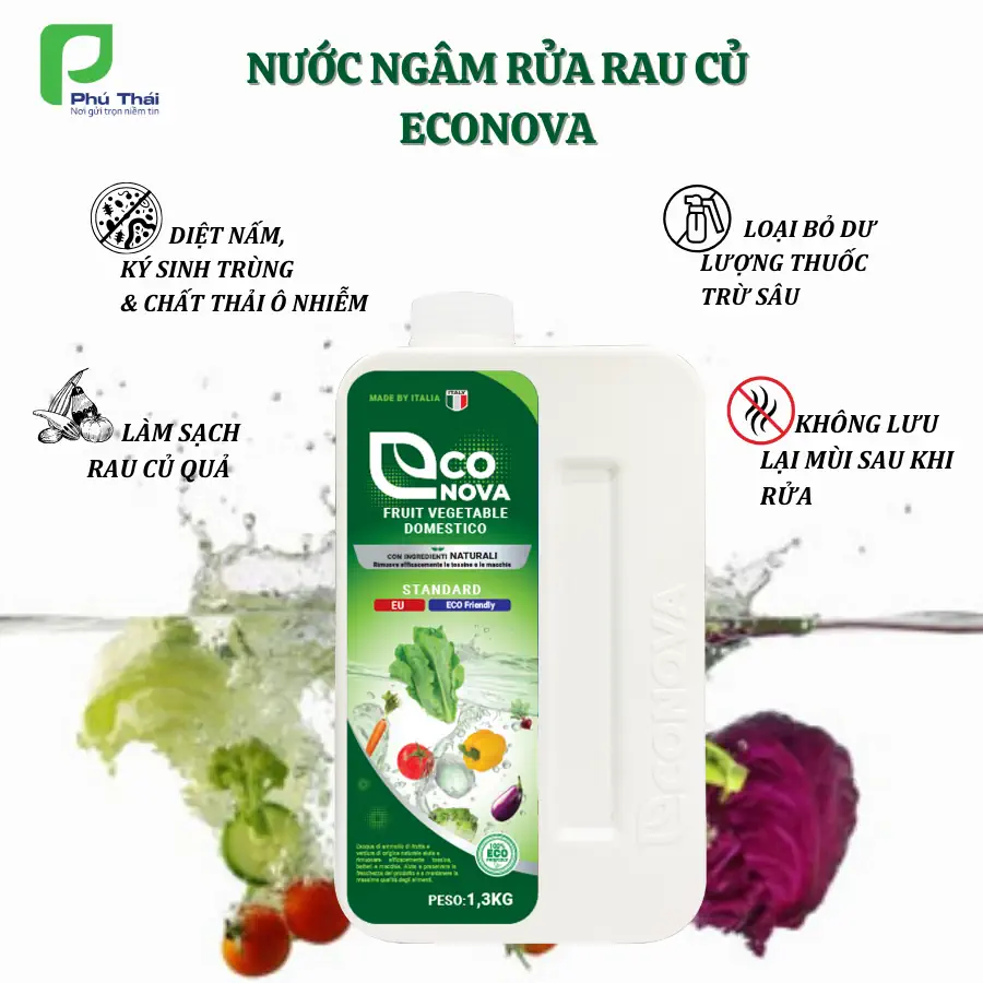 Công Dụng Nước Ngâm Rửa Rau Củ Quả Econova Fruit Vegetable Domestico - 1market.com.vn