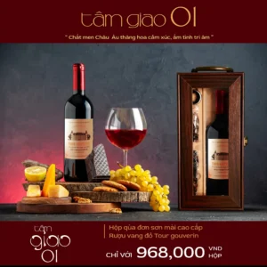 Hộp Quà Tết 2025 Nông Lâm Food - Tâm Giao 01 - Rượu Vang đỏ Pháp - Droppii Mall