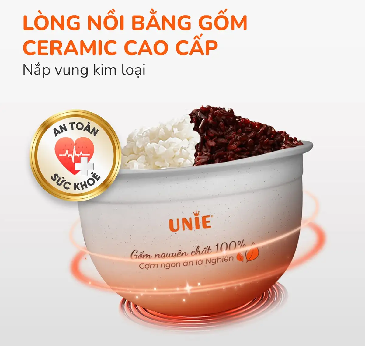 Nồi cơm điện lòng gốm tự nhiên UNIE URC815