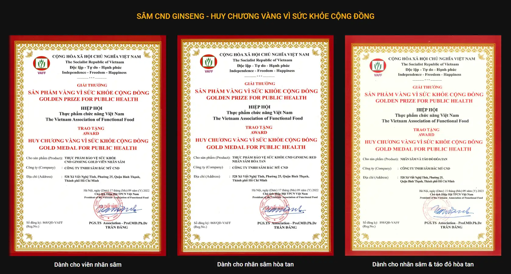 Sâm CND Ginseng - Sản phẩm vàng vì sức khỏe cộng đồng